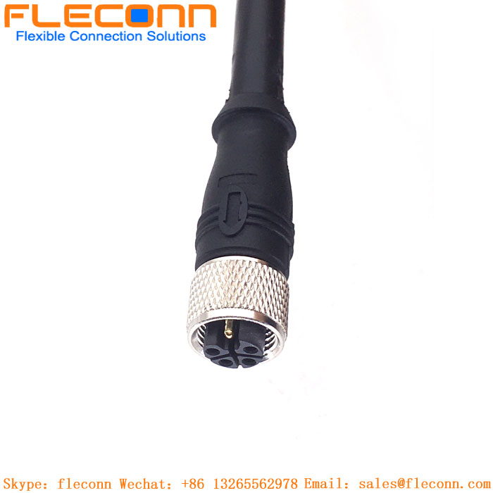 M12 L-Coded 4+PE Female Connector Cable