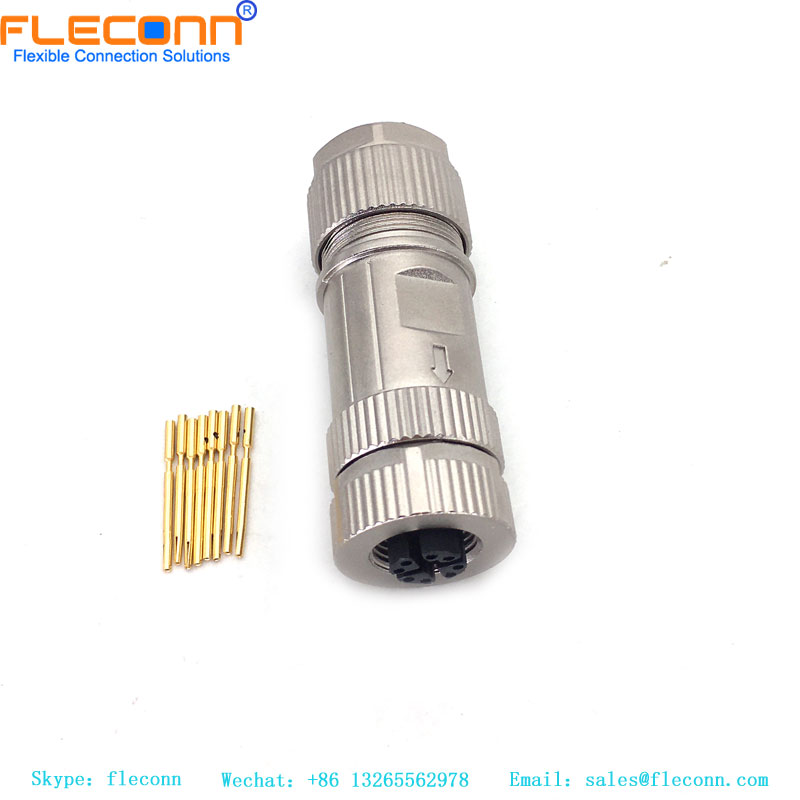M12 8 Pos X-coded Female Connector