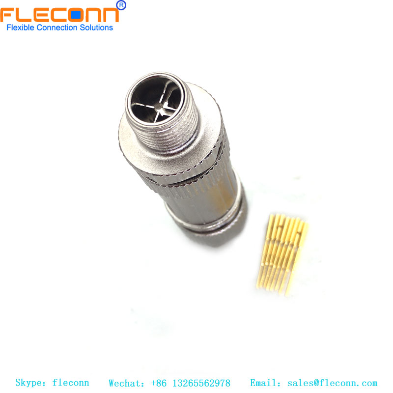 M12 8 Pin X-coded Male Connector